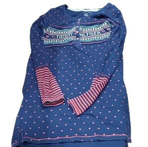 Tommy hilfiger blue with red heart print nightgown size s